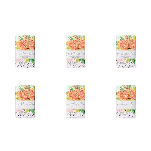 Ministry of Soap Painted Blooms Argan and Orange Flower Soap Bar 200g Pack of 6