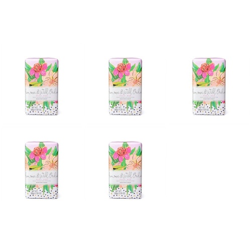 Ministry of Soap Painted Blooms Primrose and Wild Orchid Soap Bar 200g Pack of 5