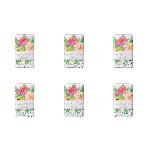 Ministry of Soap Painted Blooms Primrose and Wild Orchid Soap Bar 200g Pack of 6