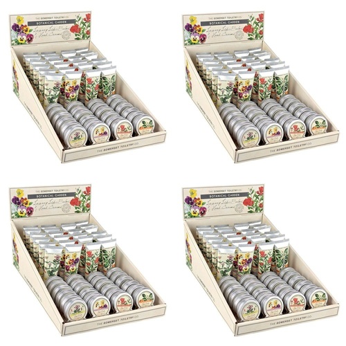 The Somerset Toiletry Co Botanical Hand Creams & Lip Balms Counter Display of 48 Bundle of 4