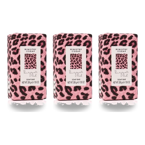 Ministry of Soap Wild Side Pomegranate Oud Soap Bar 200g Pack of 3