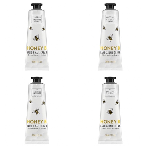 Scottish Fine Soaps Honey B Hand & Nail Cream 30mL Pack of 4