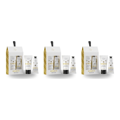 Scottish Fine Soaps Honey B Hand Care Duo Gift Set Hand Scrub & Hand Cream Bundle of 3