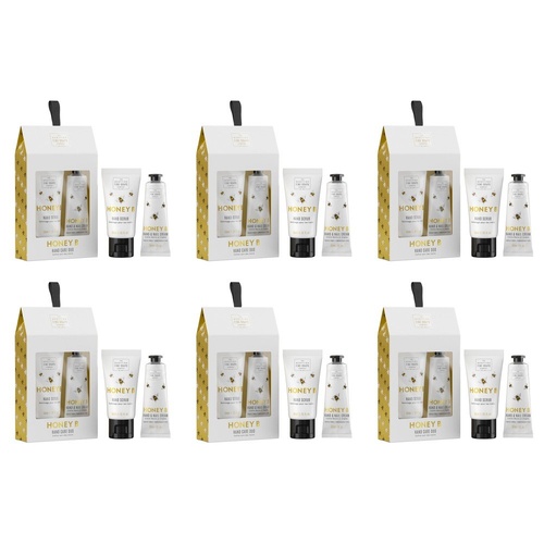 Scottish Fine Soaps Honey B Hand Care Duo Gift Set Hand Scrub & Hand Cream Bundle of 6