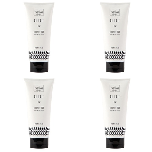 Scottish Fine Soaps Au Lait Body Butter 200mL Pack of 4