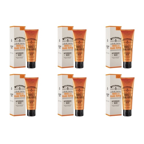 Scottish Fine Soaps Men's Grooming Thistle & Black Pepper Aftershave Balm 75mL Pack of 6