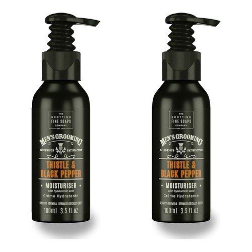 Scottish Fine Soaps Men's Grooming Thistle & Black Pepper Moisturiser 100mL Pack of 2