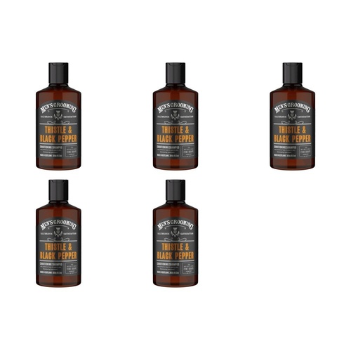 Scottish Fine Soaps Men's Grooming Thistle & Black Pepper Shampoo 300g Pack of 5