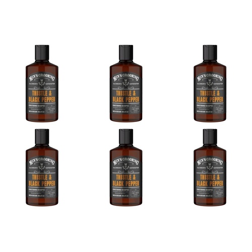 Scottish Fine Soaps Men's Grooming Thistle & Black Pepper Shampoo 300g Pack of 6