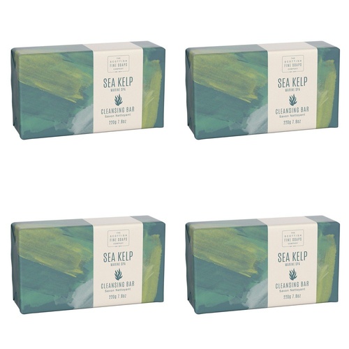 Scottish Fine Soaps Sea Kelp Marine Spa Cleansing Bar 220g Pack of 4