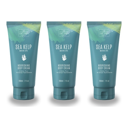 Scottish Fine Soaps Sea Kelp Marine Spa Nourishing Body Cream 200mL Pack of 3