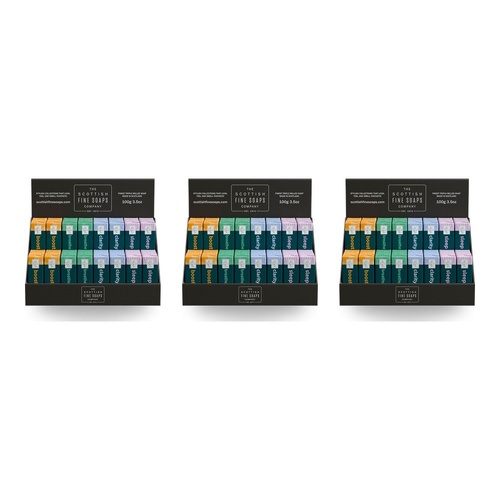 Scottish Fine Soaps Aromatherapy Soaps 100g Assorted Counter Display of 16 Bundle of 3