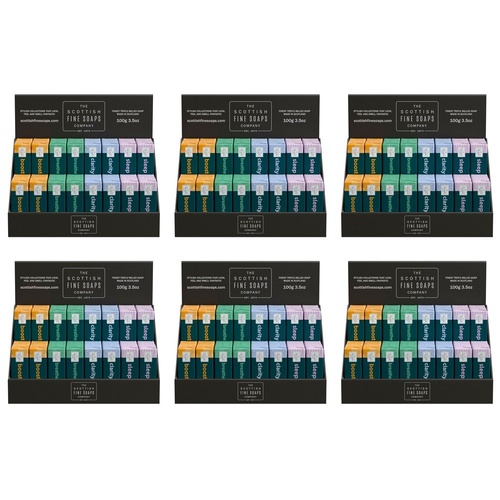 Scottish Fine Soaps Aromatherapy Soaps 100g Assorted Counter Display of 16 Bundle of 6