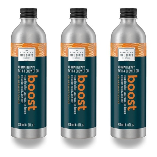 Scottish Fine Soaps Aromatherapy Boost Bath & Shower Gel 250mL Pack of 3