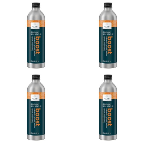 Scottish Fine Soaps Aromatherapy Boost Bath & Shower Gel 250mL Pack of 4