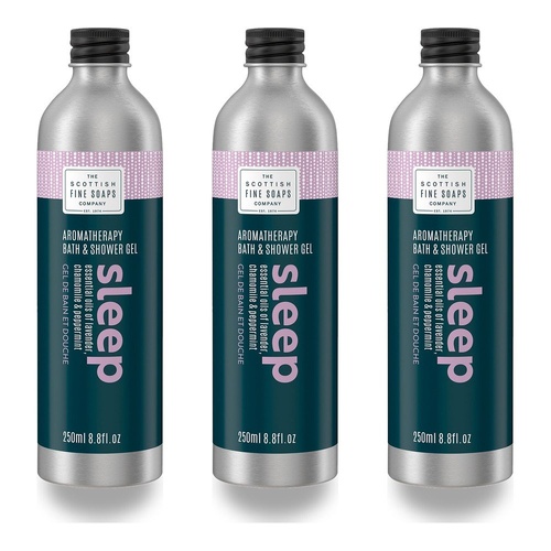 Scottish Fine Soaps Aromatherapy Sleep Bath & Shower Gel 250mL Pack of 3