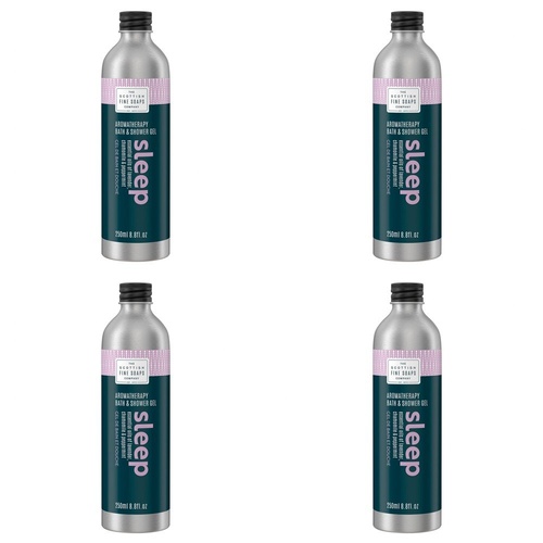 Scottish Fine Soaps Aromatherapy Sleep Bath & Shower Gel 250mL Pack of 4