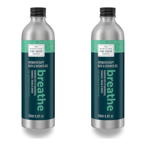 Scottish Fine Soaps Aromatherapy Breathe Bath & Shower Gel 250mL Pack of 2