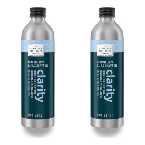 Scottish Fine Soaps Aromatherapy Clarity Bath & Shower Gel 250mL Pack of 2