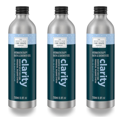 Scottish Fine Soaps Aromatherapy Clarity Bath & Shower Gel 250mL Pack of 3