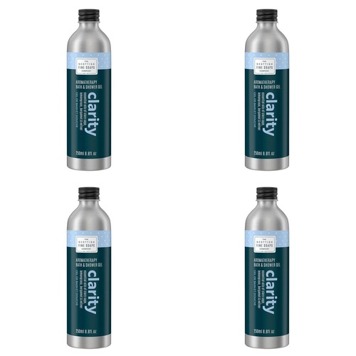 Scottish Fine Soaps Aromatherapy Clarity Bath & Shower Gel 250mL Pack of 4