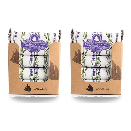 Essencias de Portugal Caravela Portuguese Lavender Wrapped Soap 130g Counter Display of 20 Bundle of 2