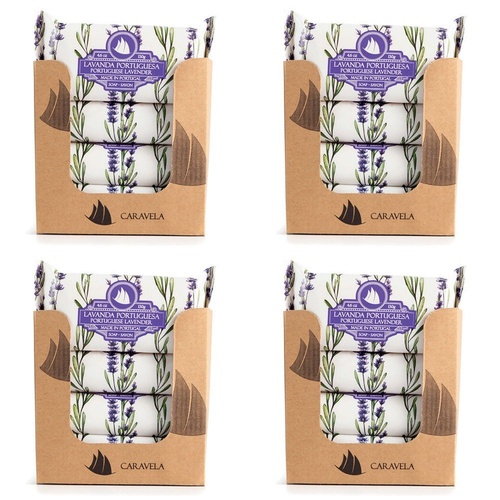 Essencias de Portugal Caravela Portuguese Lavender Wrapped Soap 130g Counter Display of 20 Bundle of 4