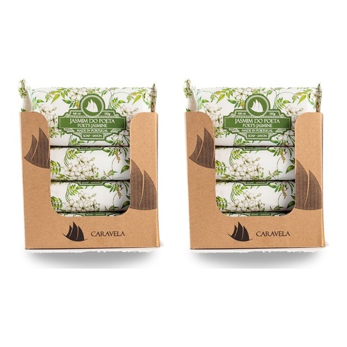 Essencias de Portugal Caravela Poet's Jasmine Wrapped Soap 130g Counter Display of 20 Bundle of 2