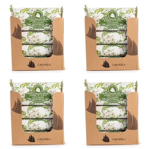 Essencias de Portugal Caravela Poet's Jasmine Wrapped Soap 130g Counter Display of 20 Bundle of 4