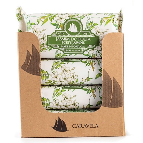 Essencias de Portugal Caravela Poet's Jasmine Wrapped Soap 130g Counter Display of 20