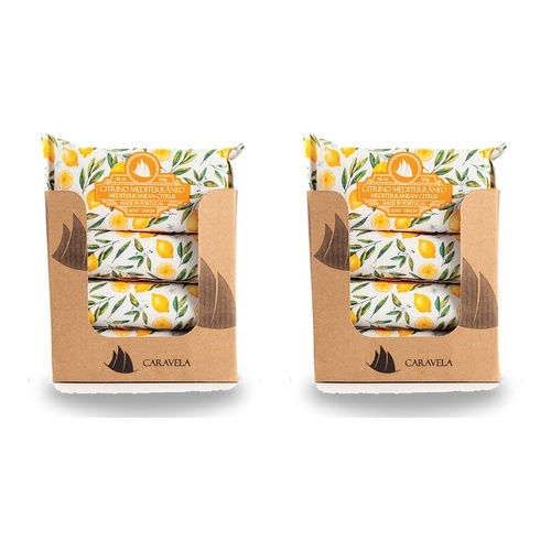 Essencias de Portugal Caravela Mediterranean Citrus Wrapped Soap 130g Counter Display of 20 Bundle of 2