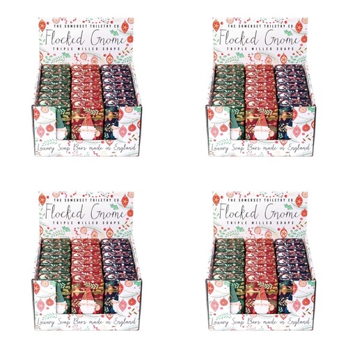 The Somerset Toiletry Co Flocked Gnome Soap 200g Assorted Counter Display of 18 Bundle of 4