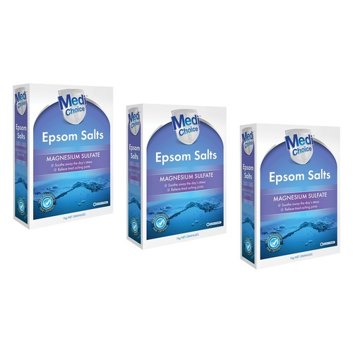 MediChoice Epsom Salts 1kg Pack of 3