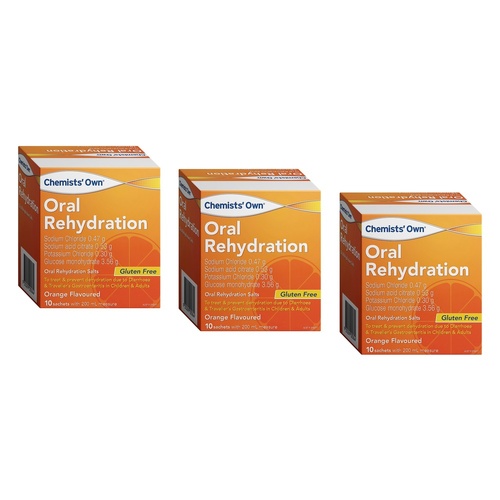 Chemists' Own Oral Rehydration Salts 4.9g 10 Sachet x 3 Bundle of 3