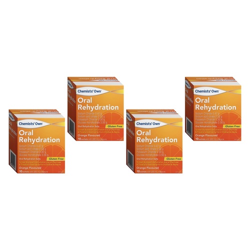 Chemists' Own Oral Rehydration Salts 4.9g 10 Sachet x 3 Bundle of 4