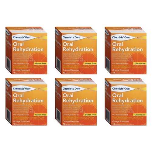 Chemists' Own Oral Rehydration Salts 4.9g 10 Sachet x 3 Bundle of 6