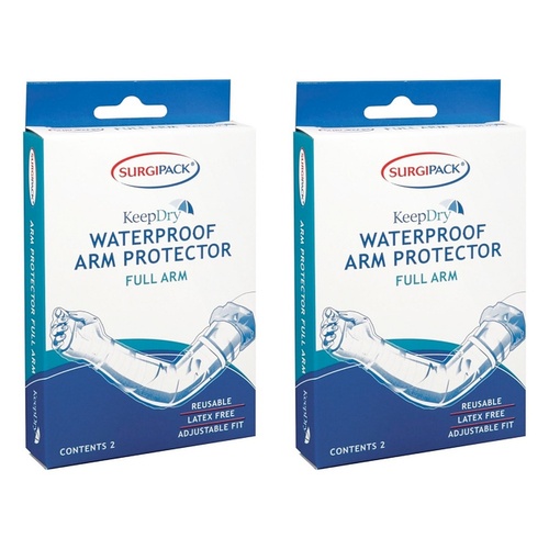 SurgiPack Keep Dry Waterproof Full Arm 2 Pack Bundle of 2
