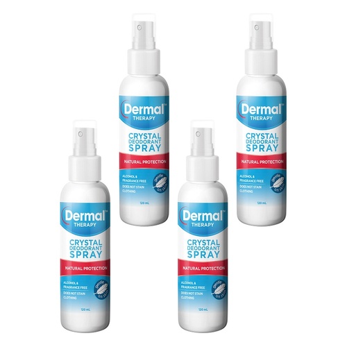 Dermal Therapy Crystal Deodorant Spray 120mL Pack of 4