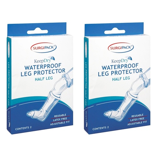 SurgiPack Keep Dry Waterproof Half Leg 2 Pack Bundle of 2