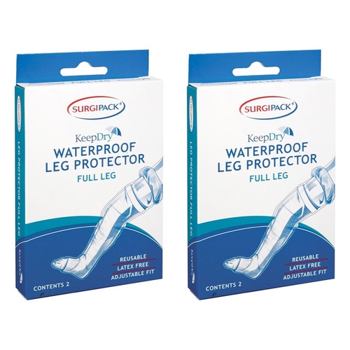 SurgiPack Keep Dry Waterproof Full Leg 2 Pack Bundle of 2