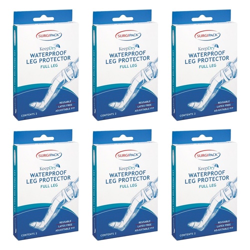 SurgiPack Keep Dry Waterproof Full Leg 2 Pack Bundle of 6