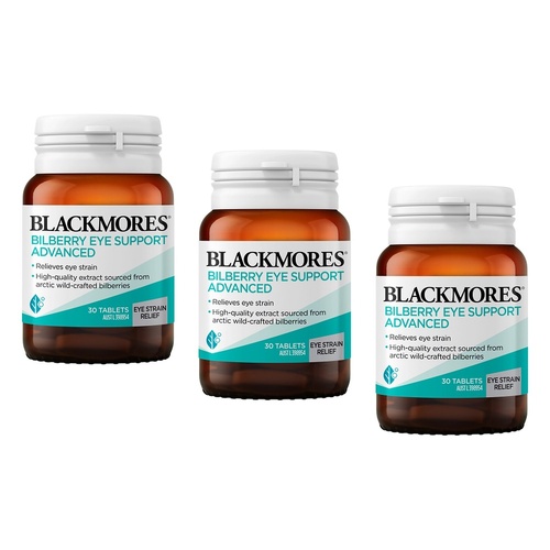 Blackmores Bilberry Eye Support Advanced 30 Tablets Pack of 3