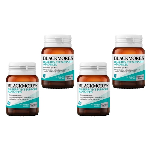 Blackmores Bilberry Eye Support Advanced 30 Tablets Pack of 4