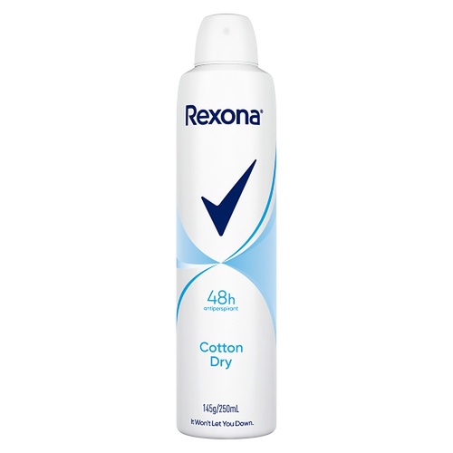 Rexona Antiperspirant Aerosol Deodorant Cotton Dry 250mL