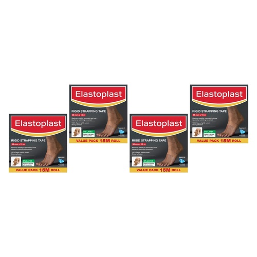 Elastoplast Rigid Strapping Tape 38mm x 15m x 6 Bundle of 4