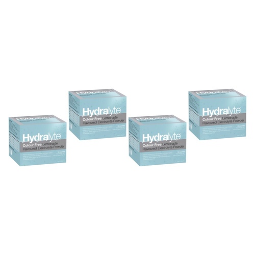 Hydralyte Colour Free Lemonade Flavoured Electrolyte Powder 10 Pack Bundle of 4