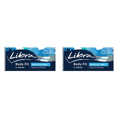 Libra Body Fit Regular Tampons 32 Pack x 6 Bundle of 2
