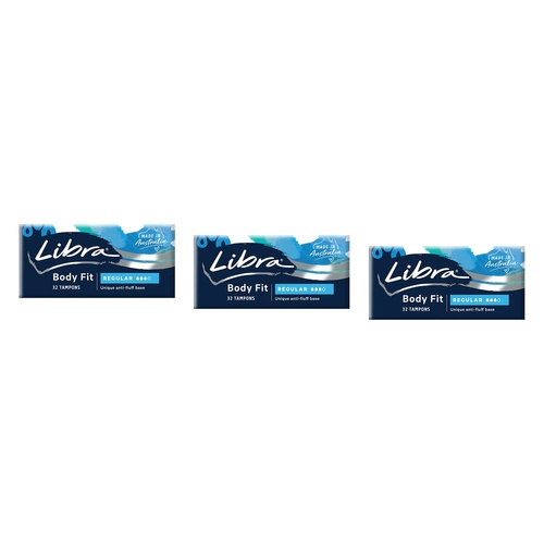 Libra Body Fit Regular Tampons 32 Pack x 6 Bundle of 3