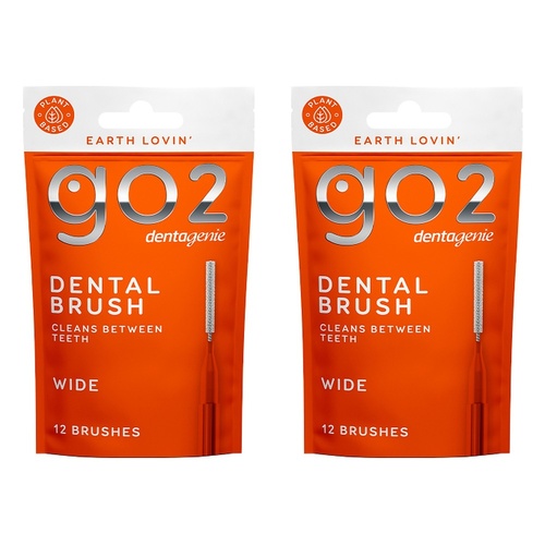 Dentagenie Interdental Brush Orange Wide 12 Pack Bundle of 2
