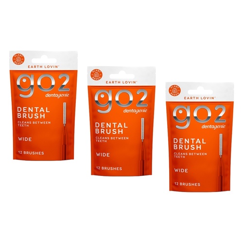 Dentagenie Interdental Brush Orange Wide 12 Pack Bundle of 3